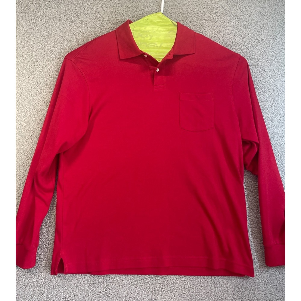 Roundtree & Yorke Silky Finish Collection  Shirt Men's  Large‎ Red Preppy